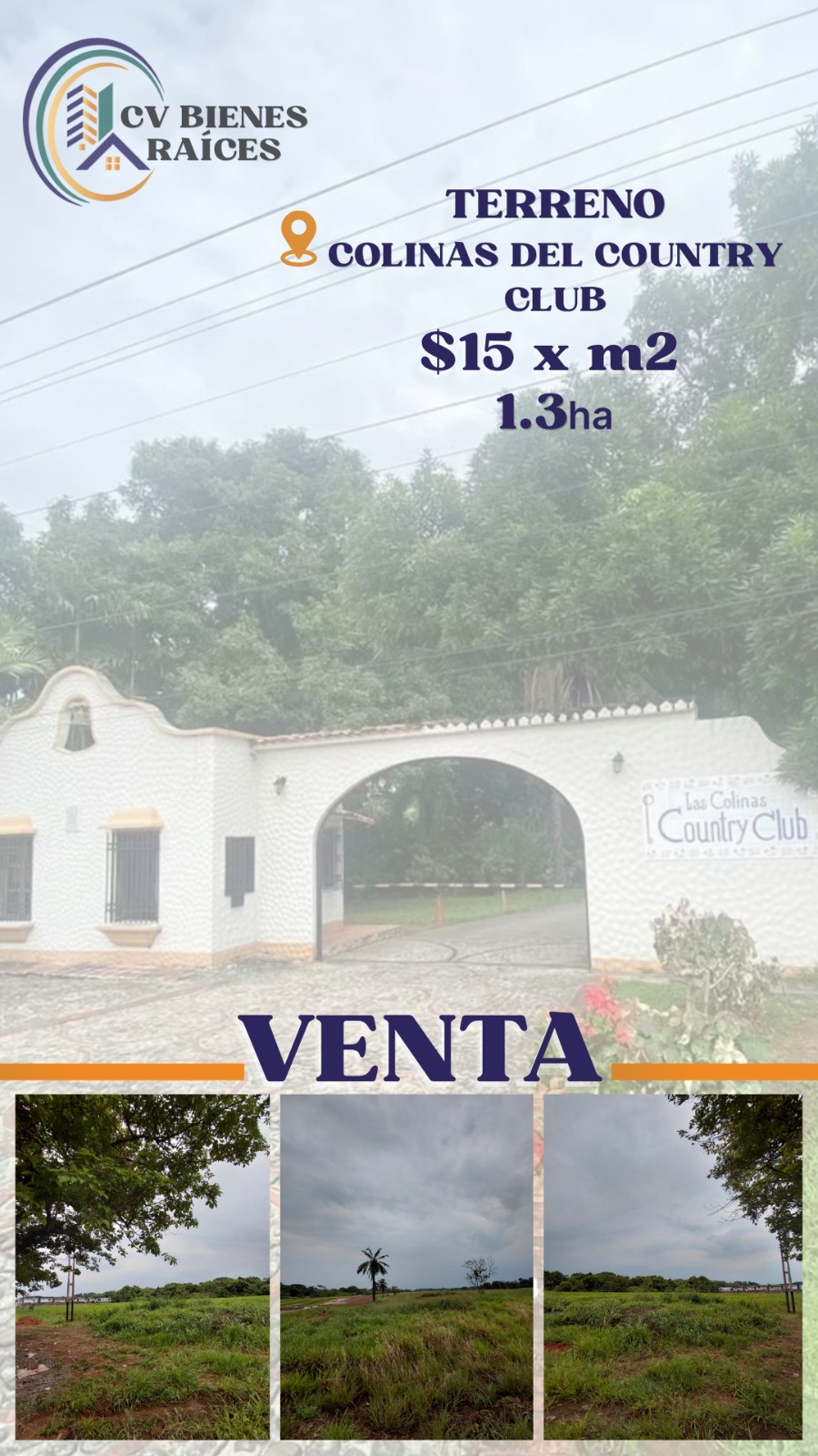 Terreno de 1,3ha en Colinas del Country Club 