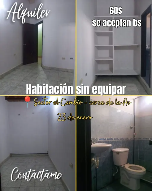 Habitacion en Alquiler sector el Cambio